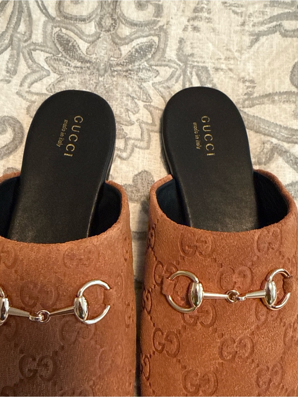 Gucci women’s Brown Suede Horsebit Slip-On Loafers - Picture 6 of 8